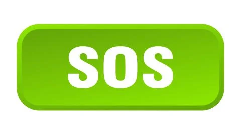 Sos button. sos square 3d push button Stock Illustration