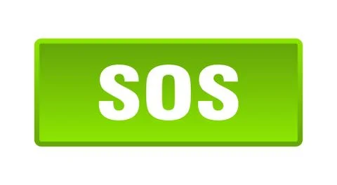 Sos button. sos square green push button Stock Illustration