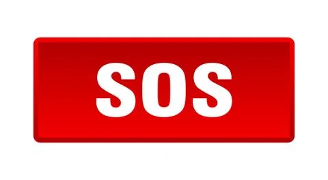 Sos button. sos square red push button Stock Illustration