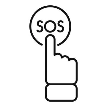 Sos call button icon outline vector. Engine safety Stock Illustration