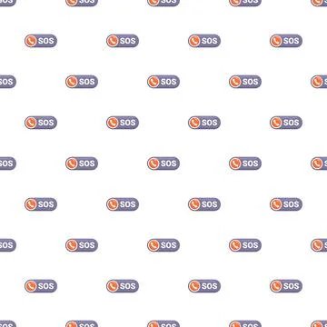 Sos emergency call button pattern for assistance Stock Illustration