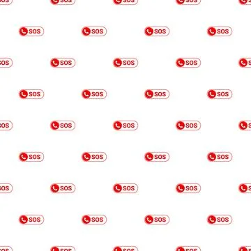 Sos emergency call button red icon pattern イラスト素材