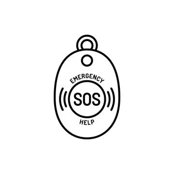 Sos emergency help alert button icon for elderly safety and medical assista.. Stock Illustration