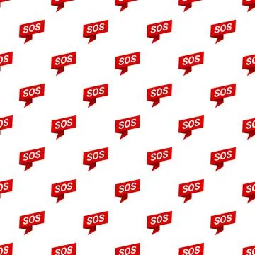 Sos emergency message pattern background requesting help Illustrazione stock