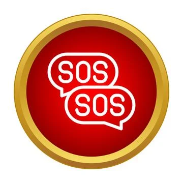 Sos emergency message white talk bubbles icon Stock Illustration