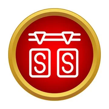 Sos emergency signal icon button for web Stock Illustration