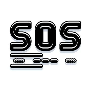 Sos emergency signal with morse code dots and dashes イラスト素材