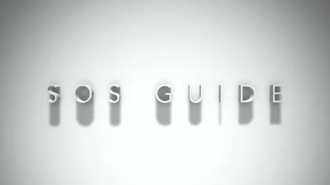 Sos guide 3D title animation with shadows on a white background Stock Footage 297514548