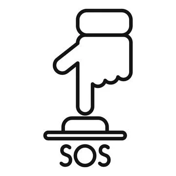 Sos help button icon outline vector. Engine safety siren Illustrazione stock