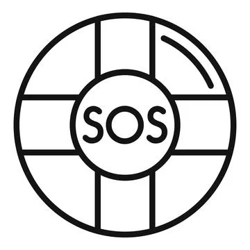 Sos help icon outline vector. Engine safety help Stock Illustration