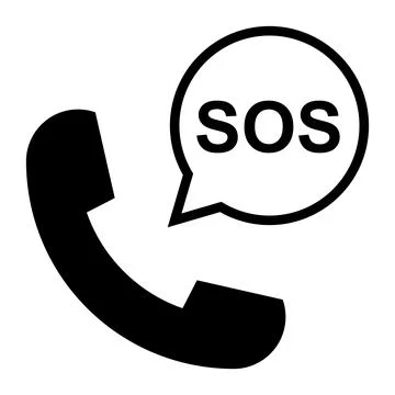 SOS help icon, safety support alert flat design, save vector illustration Stock Illustration