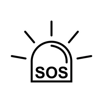 SOS help icon, safety support alert flat design, save vector illustration Stock Illustration
