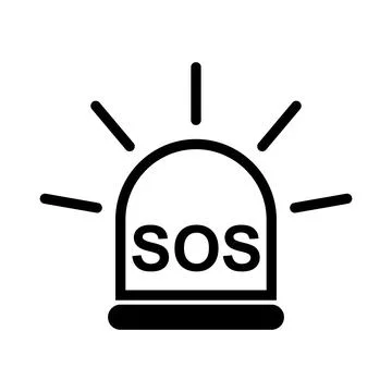 SOS help icon, safety support alert flat design, save vector illustration Stock Illustration