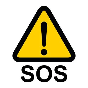 SOS help icon, safety support alert flat design, save vector illustration Stock Illustration