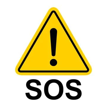 SOS help icon, safety support alert flat design, save vector illustration Stock Illustration