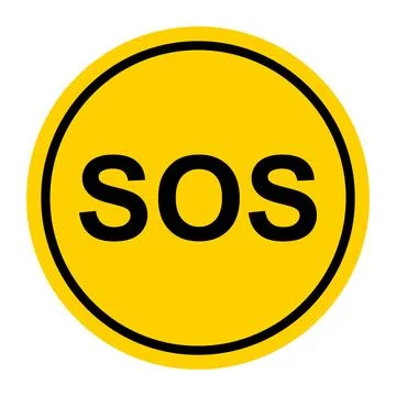 SOS help icon, safety support alert flat design, save vector illustration Stock Illustration