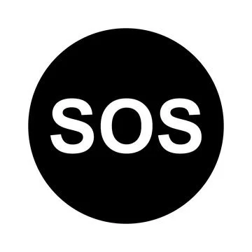 SOS help icon, safety support alert flat design, save vector illustration Stock Illustration
