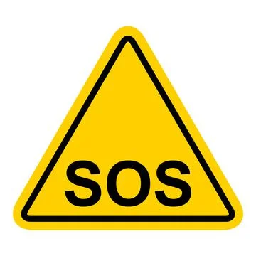 SOS help icon, safety support alert flat design, save vector illustration Stock Illustration