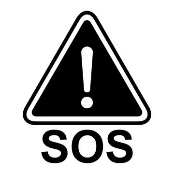SOS help icon, safety support alert flat design, save vector illustration Stock Illustration