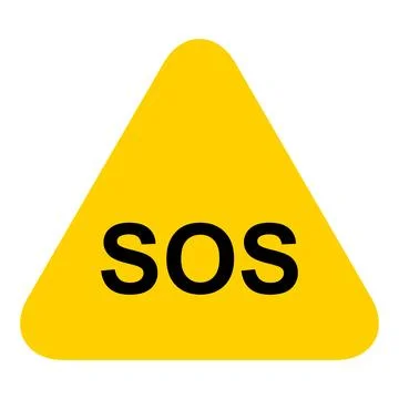 SOS help icon, safety support alert flat design, save vector illustration Stock Illustration