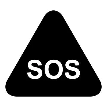 SOS help icon, safety support alert flat design, save vector illustration Stock Illustration