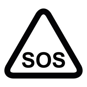 SOS help icon, safety support alert flat design, save vector illustration Ilustración de archivo