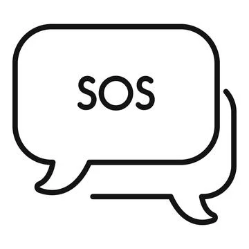 Sos help message icon simple vector. Health number Stock Illustration