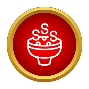 Sos help message in red circle icon Stock Illustration