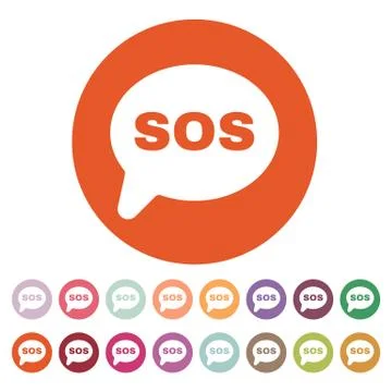 The sos icon. Help symbol. Flat Stock Illustration