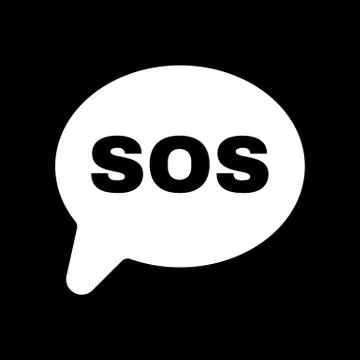 The sos icon. Help symbol. Flat Stock Illustration