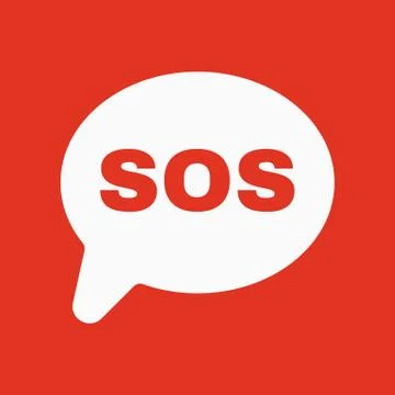 The sos icon. Help symbol. Flat Stock Illustration