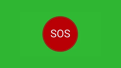 SOS icon isolated on green background. Stock Footage 202054277