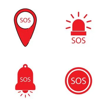 Sos icon vector Stock Illustration