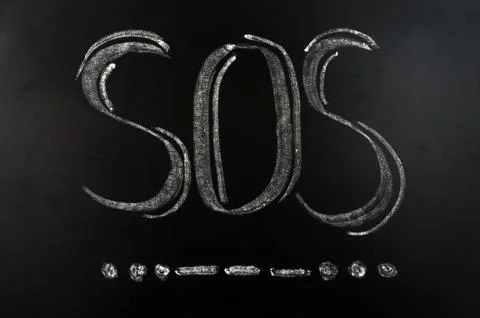 Sos international morse code 写真素材