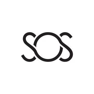 SOS letter logo design vector isolated on white background. Stockillustratie