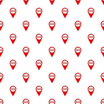 Sos map pin repeating location alert pattern Stock Illustration
