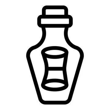 Sos message bottle icon outline vector. Post note 库存插图