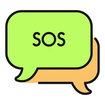 Sos message in chat bubble for emergency communication Stock Illustration