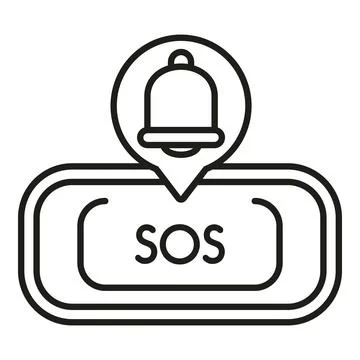 Sos message notification with ringing bell icon Stock Illustration