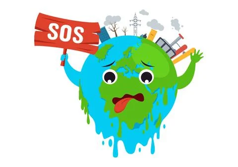 SOS Message Vector Illustration with People Who Need Emergency Assistance i.. Stock Illustration