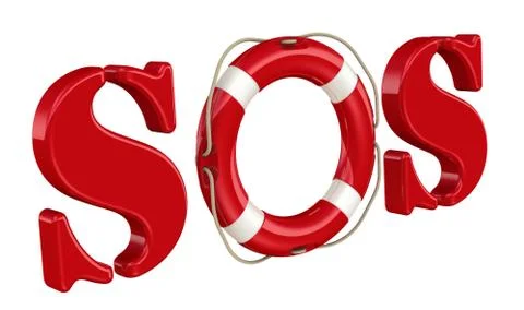 SOS is a Morse code distress signal Illustrazione stock