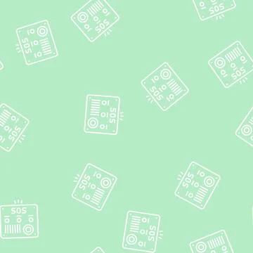 Sos panel for old people line seamless pattern 스톡 일러스트