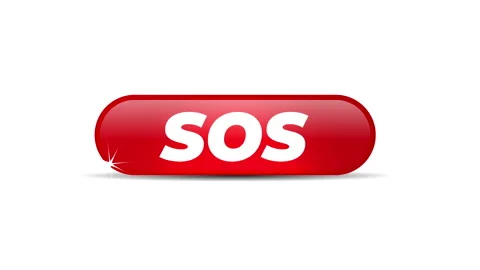 Sos red glossy button Stock Footage 225290020