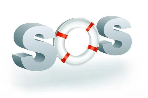 Sos text Stock Illustration