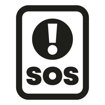 Sos warning alert emergency danger sign icon Illustrazione stock