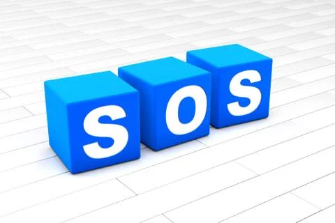 SOS word illustration Stockillustratie