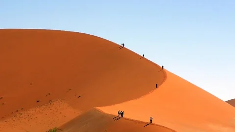 Up a Sossusvlei Dune Stock Footage 120553363
