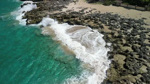 Sosua coastal cliffs waves 11 Vídeo Stock 329641654