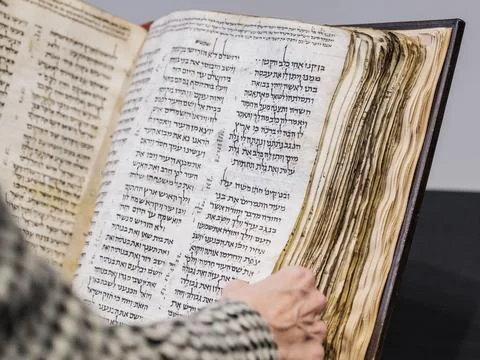 Sotheby's Auction Preview of Codex Sasson Hebrew Bible, New York, USA - 15 Feb 2 Stock Photos