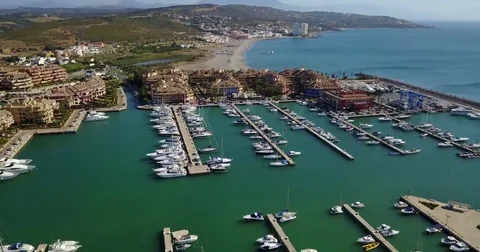 Sotogrande Marina by drone in 4K Stock Footage